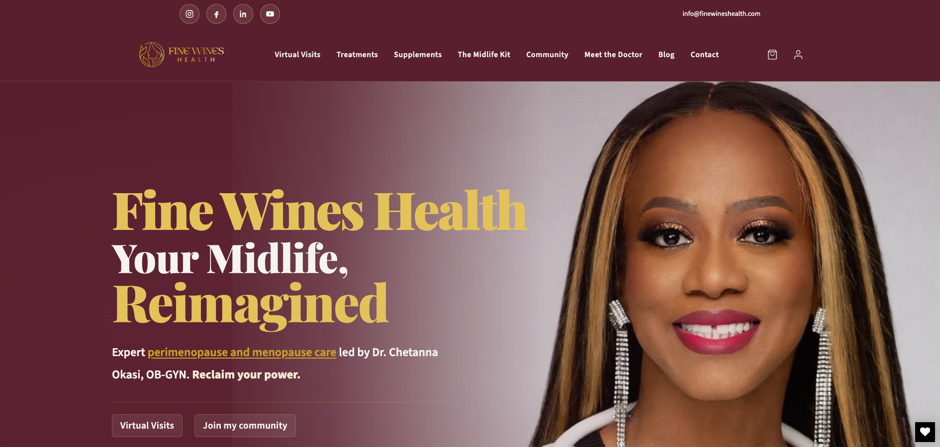 Fine Wines Health website